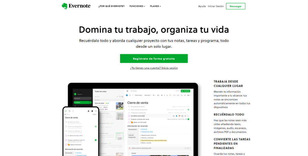 Evernote - organizar tu tiempo y gestionar las tareas